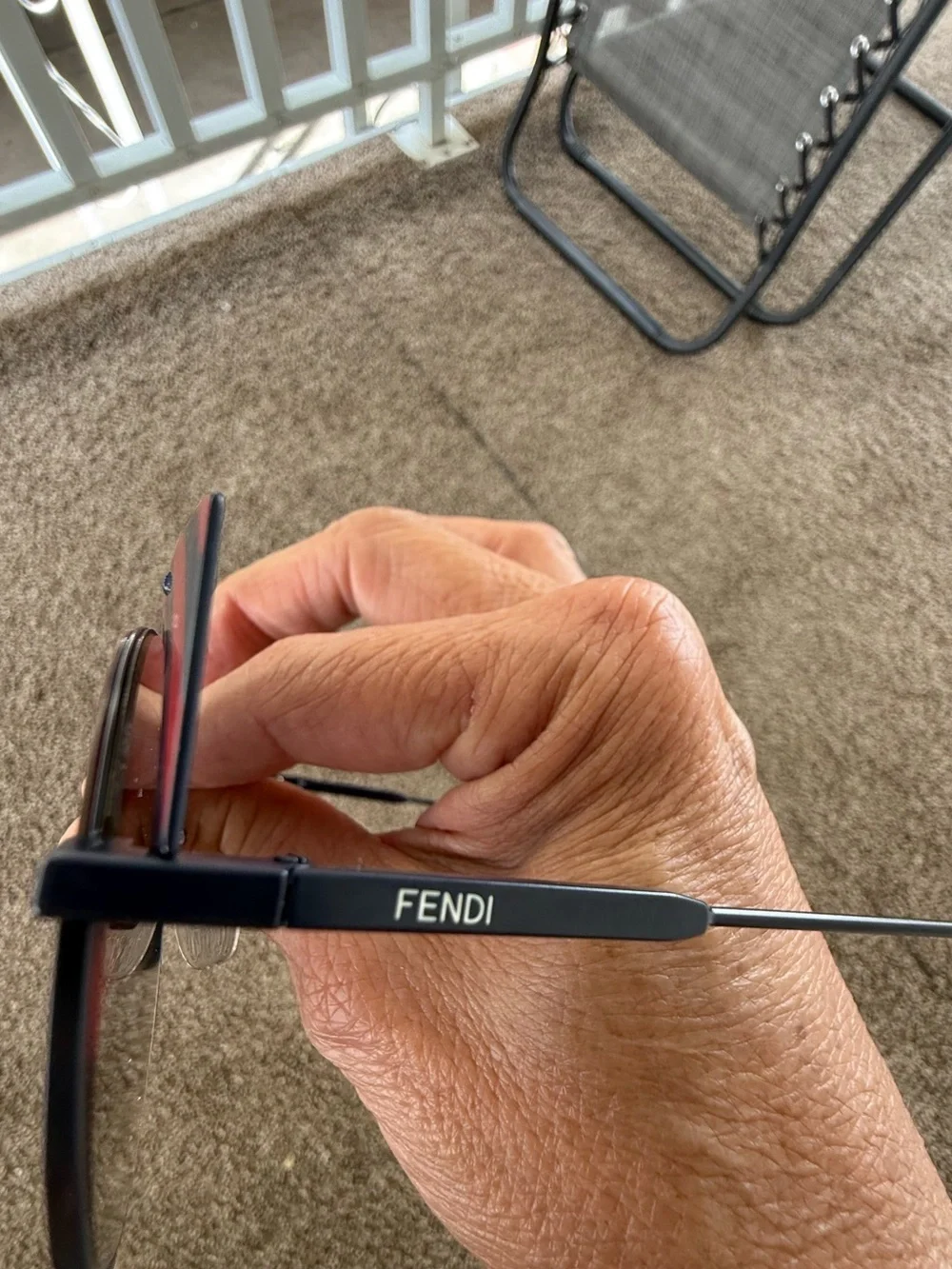 FENDI HYPNOSHINE FF0215S Dark Matte Blue Red Wave Metal Sunglasses Cat Eye 0215